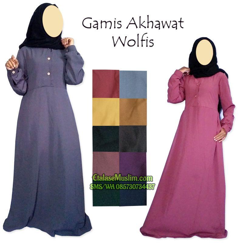 [Size L] Gamis Akhawat Syari Wolfis / Wolvis / Woolpeach / Busui
